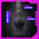 Realistic Dildo 11.41 Inch Black G-Spot Dildo Liquid Silicone Textured Fake Penis With Strong Suction Cup & Big Knot & Tapered Glans Sex Toys For Women Men Vaginal Anal Masturbation