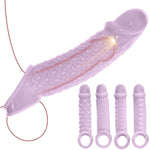 Penis Sleeve Set, Cock Rings, Penis Enlargers With 4 Textures, Dick Extenders, Male Erection Enhancing Enhance, Adult Sex Toys For Men Couple - Purple