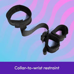 Bondage Boutique Collar To Wrist Sex Restraints | Adjustable Behind Back Padded Handcuffs | Bdsm Collar & Leash For Bedroom Adult Games | Sexy Role Play Bondage Kit | Sex Toys For Couples