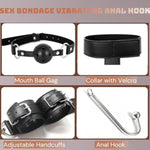 Anal Hook Bdsm Sex Bondage - Neck To Wrist Behind Back Handcuffs Collar With Anal Trainer & Ball Gag, Adult Sex Toys Bondage Gear & Accessories For Couple Beginner Sm Game Role Play Fetish Toy