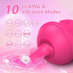 Vibrator Adult Sex Toys For Women,Rose Sex Toy Vibrators Clitoral Stimulator With 10 Vibration,Nipple G Spot Tongue Vibrator For Female Couples Games