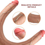 19.5" Double-Ended Dildo For Lesbian, Gaycouples – Long Flexible Silicone Double Dong Realistic Extra Thick Penis Double Head Long Adult Toy Vaginal Stimulator