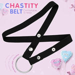 Adjustable Men's Chastity Belt with Anti-Fall Auxiliary Cage and Condom Lock