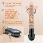 Dr. Skin Silicone Dr. Knight - Large 10.5 Inch Vibrating, Gyrating And Thrusting Dildo With 3 Speeds - Smartthrust Technology For Peak Pleasure - Puria Cured Silicone Realistic Penis