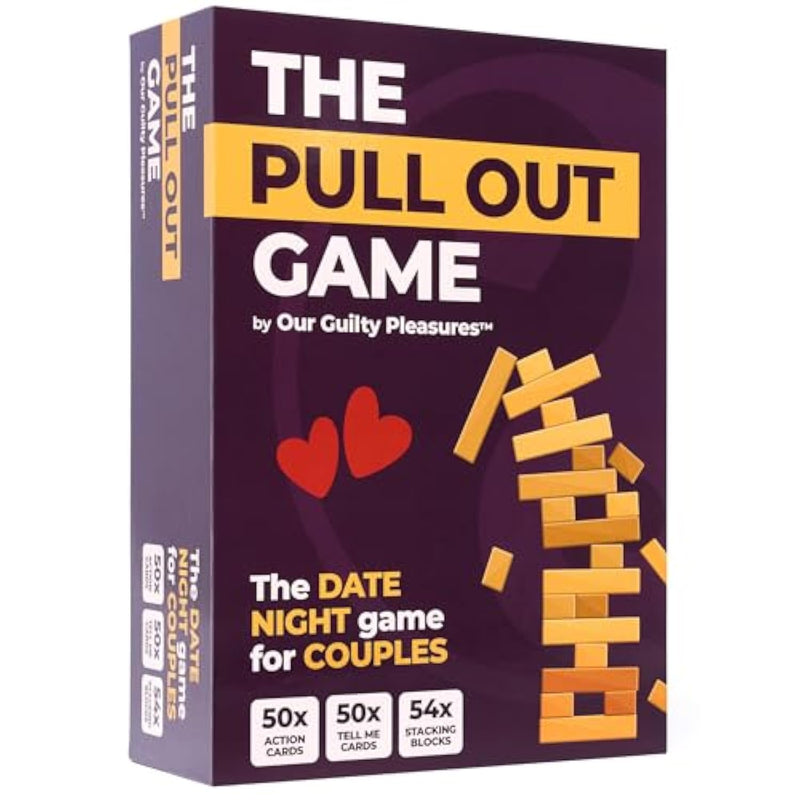 The Pull Out Game - Flirty Date Night Game For Couples, Romantic Block Tower With 100 Cards, 50 Action & 50 Tell Me Relationships And Valentines Day Gift
