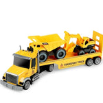 27" Large Friction Powered Construction Truck Car Toy With Excavator And Dump,Semi Truck Toys For 3 4 5 Years Old Toddlers Kids Boys & Girls Gift