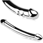 Metal Double-Ended Dildo Anal Butt Plug Double Head Dildo Realistic Penis G-Spot Stimulator Big Dildo Adult Sex Toys For Men Women Lesbian Gay