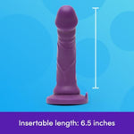 Lifelike Lover Luxe Realistic Dildo - 7 Inch Suction Cup Dildo - Colour Changing Curved Smooth Silicone - Harness Compatible Strap On - Adult Sex Toy - Waterproof - Purple/Pink