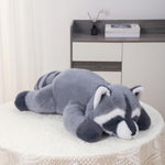 Raccoon Plush, Raccoon Stuffed Animals, Cute Plush Toys Realistic Raccoons Body Pillow Hug Sleeping Fluffy Animal Toys For Kids, Bed Decor Plushie Doll Birthday Gift (17.7In)