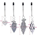 Silver Butterfly Pendant Bell Nipple Clamps, Adjustable Breast Nipple Clamps, Papilla Straighteners Corrector Nipple Shield Nipple Clamps Adjustable Breast Clamps (E)