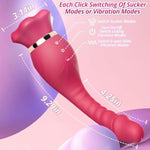 Thrusting Dildo G-Spot Vibrator Mouth Sucking Clitoral Vibrator With 3 Sucking 10 Tongue Licking And Vibration Modes Nipples Anal Stimulator Adult Sex Toys For Women Couples