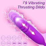 Luxurious 3-in-1 Rose-Shaped Sex Toy for Women with Thrusting Dildo and Tongue Vibrator