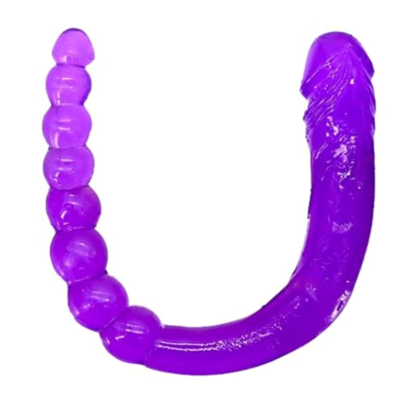 Double Ended Dildo,Realistic Penis And Beads Flexible Double Dong Adult Sex Toys 18.5 Inch Dong Anal Beads With Veins And Glans For Anal Vagina Stimulation Double Side Penis Sex Toy For Men Women