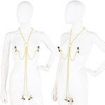 Caazeouu Nipple Clamps Clitoris Clamps Vaginal Clip Women Bdsm Nipple Play Adult Flirting Toys Erotic Toys Labia Chain Clips Labia Clamps Spreader Straps