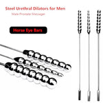 Urethral Sound Dilators With Handle Multi Beads Penis Plug Adult Sex Toys - Catheters & Sounds Stainless Steel Sounding Rods Urethra Stimulation Masturbation Rod For Men (S)