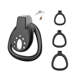 Flat Cock Cage With 3 Different Sizes Rings And Invisible Lock Lightweight Chastity Devices Sm Adult Sex Toys Penis Exercise Bondage Gear & Accessories For Men,Couples (Black)