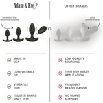 Vibrating Anal Trainer Set, 3 Butt Plugs With Tapered Tips, Textured Shaft, Flared Safety Base, And Advanced Vibrating Rechargeable Plug With 7 Vibration Modes, Waterproof, Silicone