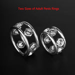 Penis Ring With Metal Rivets Erection Cock Rings For Male With Spanner Stainless Steel Glans Ring Penis Training Bondage Sex Toys For Men Chastity (L)