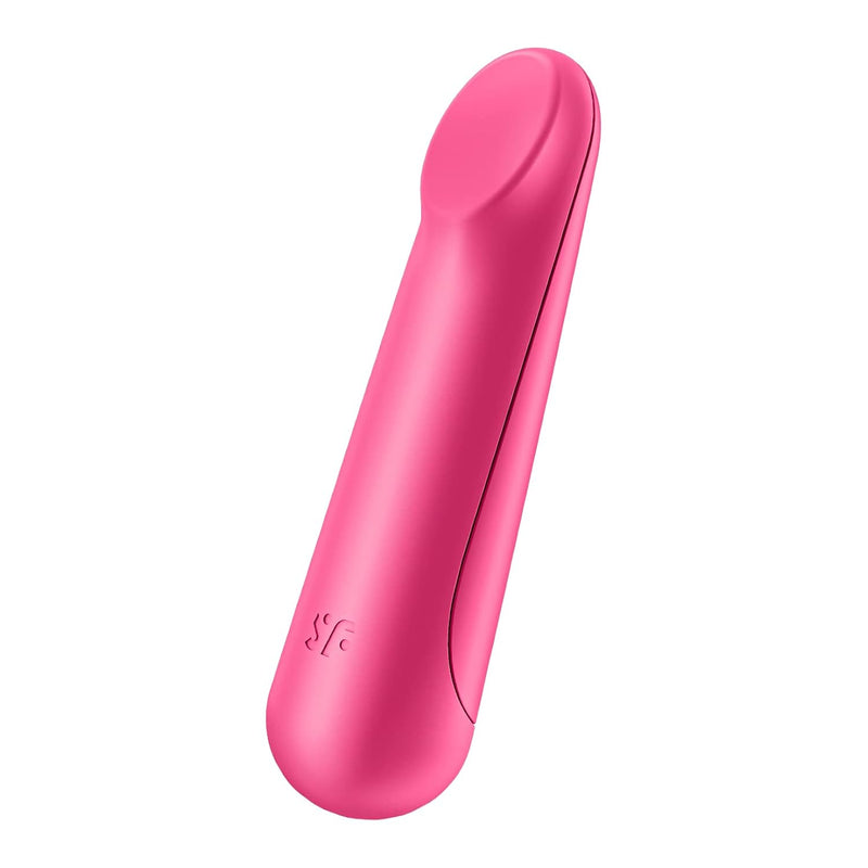 Ultra Power Bullet 3 Mini Bullet Vibrator - Clitoral Stimulator, Personal Massager, Flat Beveled Tip - Portable, Waterproof, Rechargeable, 9Cm (Red)