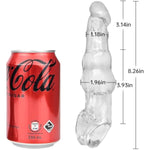 Penis Extender Sleeve Cock Ring With Anti-Slip Double Hole Design Reusable Condom For Lengthen And Thicken Delay Ejaculation Sex Toys With Vivid Glans For Men Play (Large)