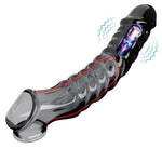 Huge Penis Extension Sleeve with Bullet Vibrator and Cock Ring for Men