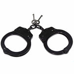 Police-Grade Double Locking Steel Handcuffs with Black Finish