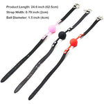 Sm Silicone Ball Gag With Lock Leather Strap Bdsm Adult Sex Toys Bondage Kit Restraints Play (1.5In Ball, Black)