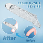 Penis Sleeve With Cock Ring Sex Toys, 8.2'' Soft Cock Sleeve, Reusable Penis Cuff Thickened Testicle Ring Male Adult Toys, Penis Extender And Penis Enlarger For Men