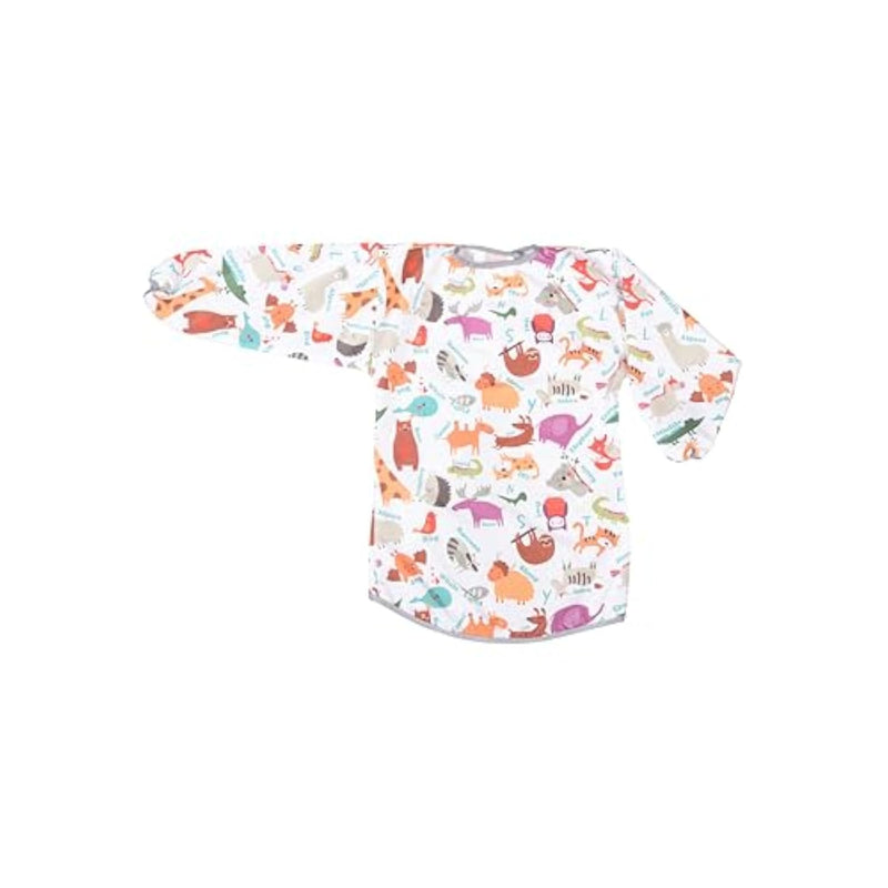 Kids Art Smock Waterproof Toddler Painting Apron Long Sleeve Adjustable Neck Reusable Washable