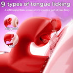 Thrusting Vibrator Sex Toys 4In1 G Spot Vibrator,Tongue Toy For Women Rose Sex Toys With 9 Vibrating& Thrusting& Licking Modes, Dildo For Clitoral Sex Games,Nipple Anal Couples Adult Toys Dildos