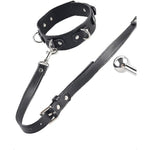 Bdsm Restraints Kit With Anal Hook Ball And Adjustable Handcuffs Collar, Leather Restraint Bondage Set For Couples,Fetish Sex Toys (1 Bead Anal Hook)