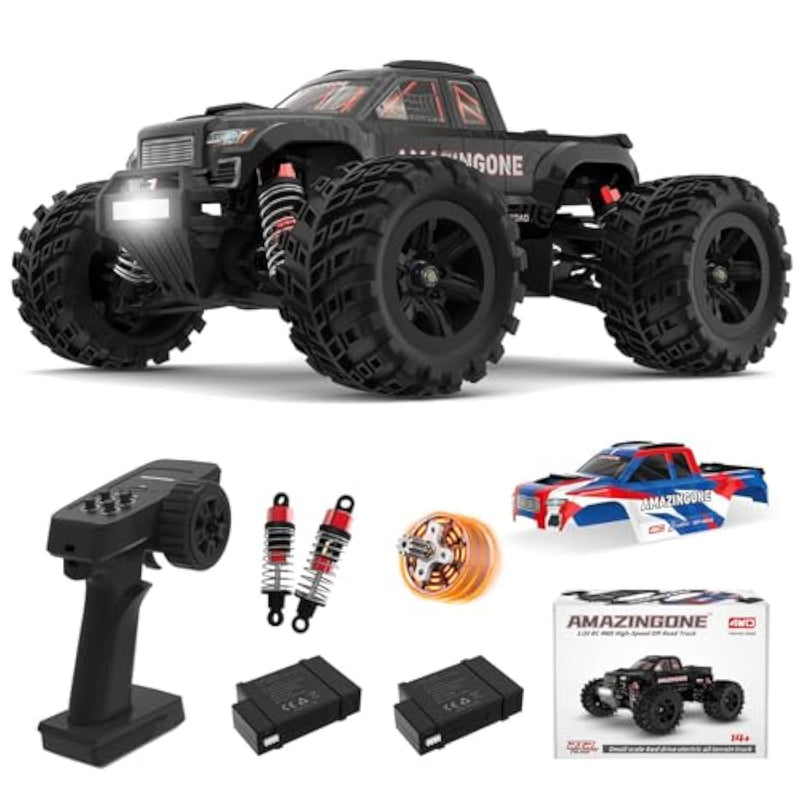 20208 1/20 Scale Brushless Fast Rc Cars For Adults, Max 45Kmh High Speed Moster Rc Buggy,Hobby Rc Trucks 4X4 Offroad,All Terrain Rtr Remote Control Car With 2 Bettery
