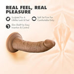 Blush Dr. Skin 7.5” Realistic Slim Shaft Dildo, 1.5” Wide Soft Lifelike Cock - Suction Cup, Strap-On Solo Or Partner, Body-Safe Anal & Pegging Play - Adult Sex Toy For Women, Men & Couples - (Mocha)