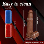 13.3Inch Huge Big Dildo,3.15Inch Diameter Thick Girthy Dildo,Realistic Dildo Brown With Small Glans & Strong Suction Cup,Sex Toys For Women Men Gay