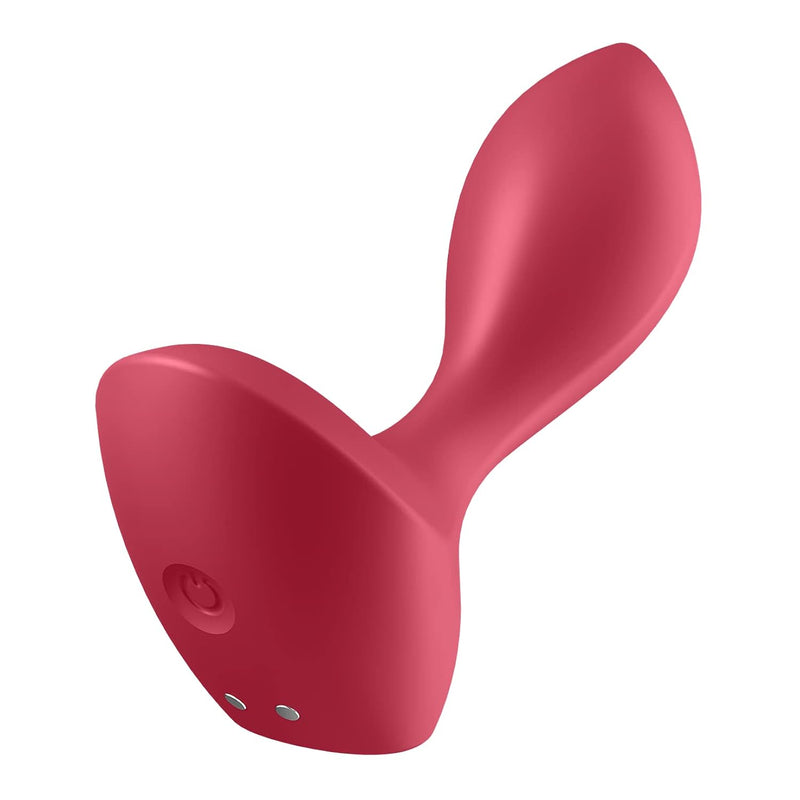 Backdoor Lover Anal Vibrator - Vibrating Anal Plug, Butt Plug With Curved, Probe Body And Wide Base - Suitable For Beginners, Waterproof, Rechargeable (Red)