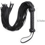 25" Black Leather Sm Flogger Whips For Sex Games, Bondage Restraints Bdsm Whips Flogger, Leather Sex Toys Bondage Whips Horse Riding Crop (Black)
