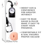 Adam'S Promax Penis Pump With Built In Pressure Gauge, Enlarge To Improve Erection Cock Sexual Stimulation Device, Mens Erectile Dysfunction Adult Sex Toy To Increase Penile Size, Clear