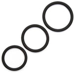 Get Hard Triple Cock Ring Set - Stretchy Silicone Penis Rings - 3 Sizes - Waterproof - Black