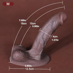 3 Sizes Of Black Large Suction Cup Dildo Silicone Dildo, Soft Lifelike Realistic Dildo Fake Penis Dildo With Textures Adult Sex Toy For Women - M