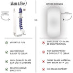 Twisted Love Glass Dildo And Butt Plug, Double Ended, Curved For G Spot And Prostate Stimulation, Textured Swirls, Plug Shaped End For Backdoor Play, Temperature Play, 9 Inches, Glass