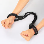 2 Pcs Hand Leg Bracelet Anklets Women Body Chain Rave Handcuffs Sex Bed Adult Set Couples Adjustable Handcuffs (Black)