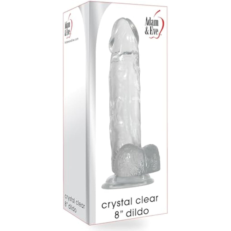 Crystal Clear 8 Inch Dildo, Realistic Dildo With Suction Cup, Lifelike Soft Texture, Waterproof, Easy To Clean Fake Penis, Adult Sex Toys For Women, Men, Anal & Couples, Clear 8 In
