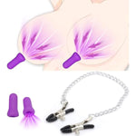 Adjustable Metal Nipple Clamps Entertainment Clip For Women R96 Non-Piercing Nipplerings Clip On Nipple Rings Decorative Clip For Clothing Accessories Suckers (Purple Small&Chain)