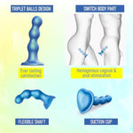 Silicone Anal Beads with Metallic Design for Enhanced Pleasure