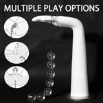 Glass Anal Beads BDSM Butt Plug 16mm Clear Pleasure Balls Huge Exquisite Ball Sexual Buzz Buttplug Device Huge Kink Erotic Play Sex Toy Comfort Smooth Safe Large Exquisite Bead Design for Couples