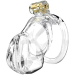 Chastity Device, Fully Enclosed Male Chastity Cage With Female Design, Nylon Resin Plastic Chastity Device, 3D Printed, Includes 5 Rings (Clear, Small)