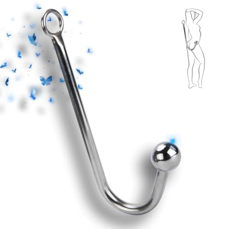 Metal Anal Plug/Hook With Anal Beads/Balls Fetish Sm Bondage Hook Sex Toys Stainless Steel Butt Plug Hook Erotica Sex Games Unisex Fetish Toy For Couple Lgbt (1 Ball Hook)