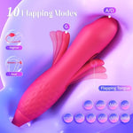 Sucking Vibrator Rose Sex Toy - 10 Suction Vibration Flapping Clitoral Stimulator & G Spot Thrusting Dildo, Anal Nipple Clit Sucker For Women & Couples, Adult Sex Toys Sexual Pleasure Tools