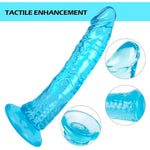 8.1'' Soft Realistic Dildo Sex Toys With Suction Cup For Hands-Free Play, Blue Thick Penis Suitable For Women/Men/Gay/Couples With Thin And Slim Poke Can Be Use For G Spot And Anal - M