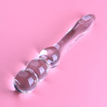 Glass Bead Anal Butt Plug?Crystal Double-Ended Penis Dildo G-Spot Pleasure Anal Butt Plug Stimulator Beginner